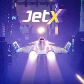 jetX online game logo by SmartSoft on spinsharkscasino.com