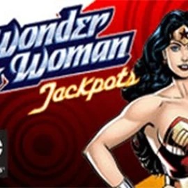 Wonder Woman Jackpots slot logo by Amaya at Spinshark Casino